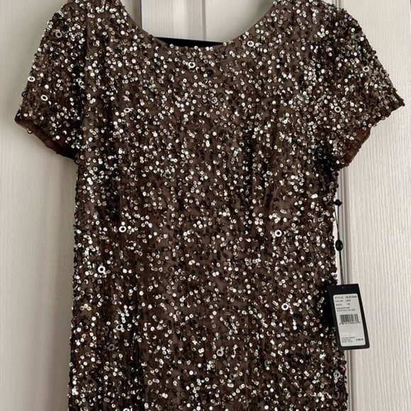 ADRIANNA PAPEL WOMENS GOWN, GREY SEQUINS, size 16 - Picture 5 of 12